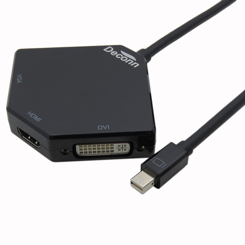 振德 CableDeconn  MiniDisplayPort转VGA/HDMI/DVI三合一转换器