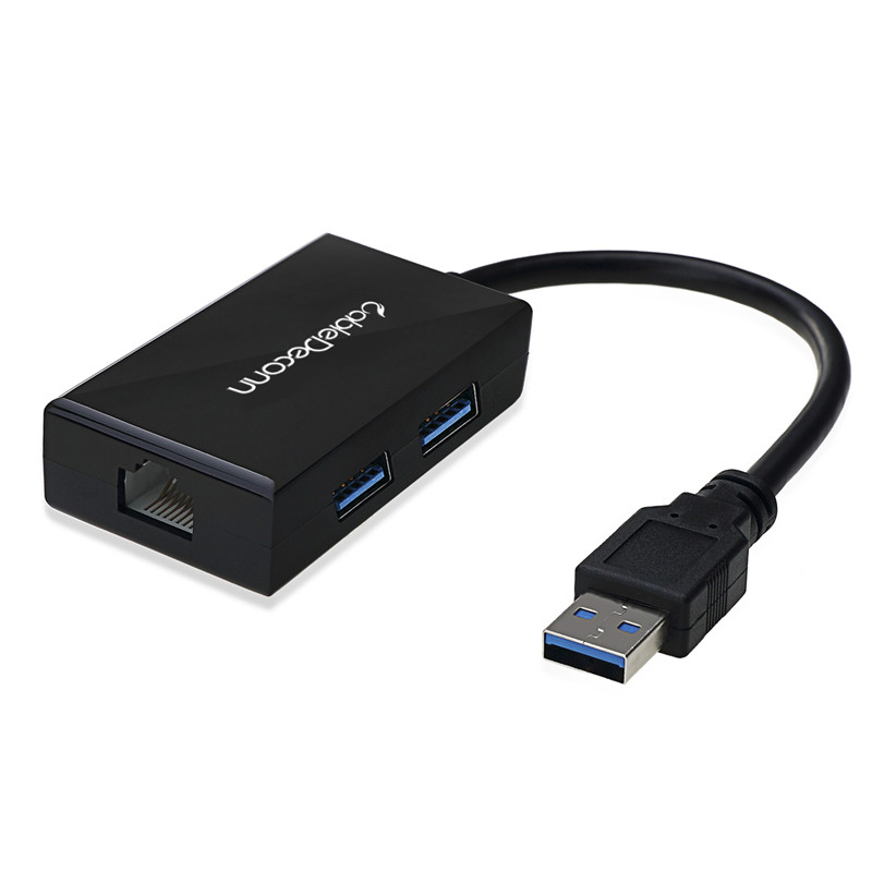 振德 CableDeconn  USB3.0转RJ45有线千兆网卡HUB集线器