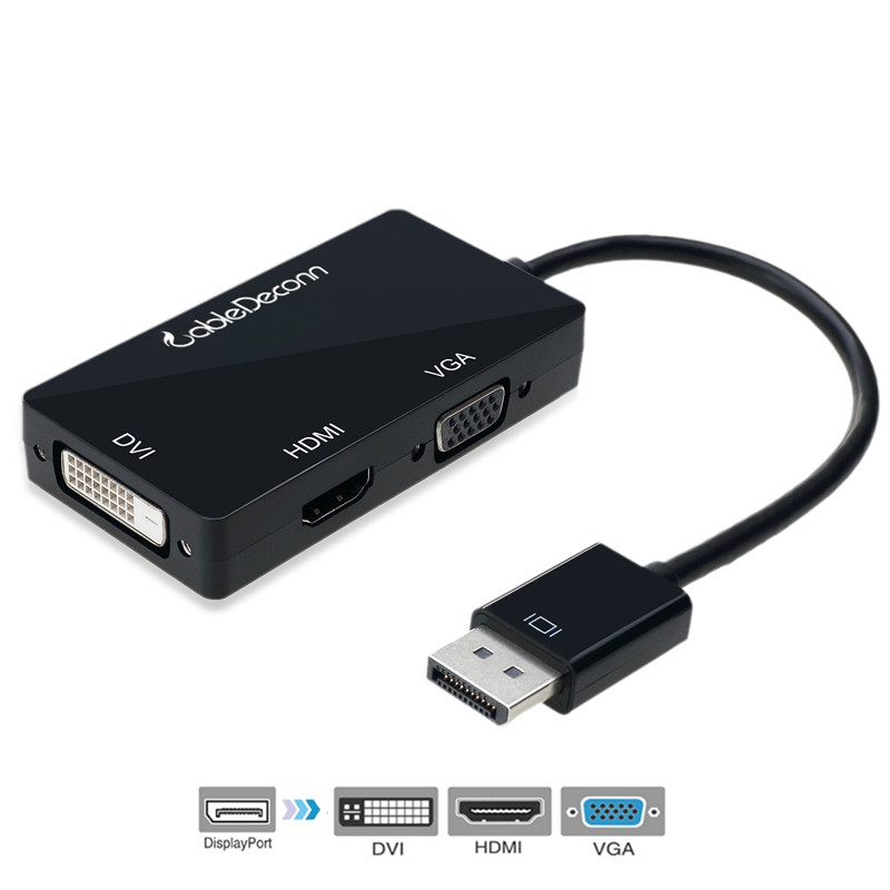 振德 CableDeconn DP转VGA/HDMI/DVI三合一转换器