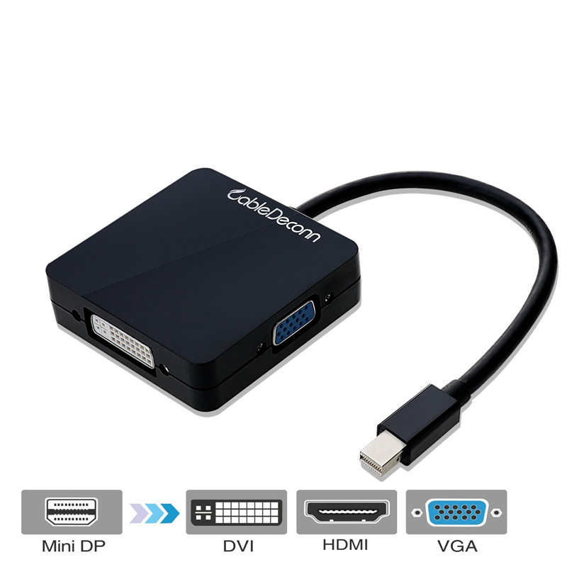 振德 CableDeconn MiniDisplayPort转VGA/HDMI/DVI三合一转换器