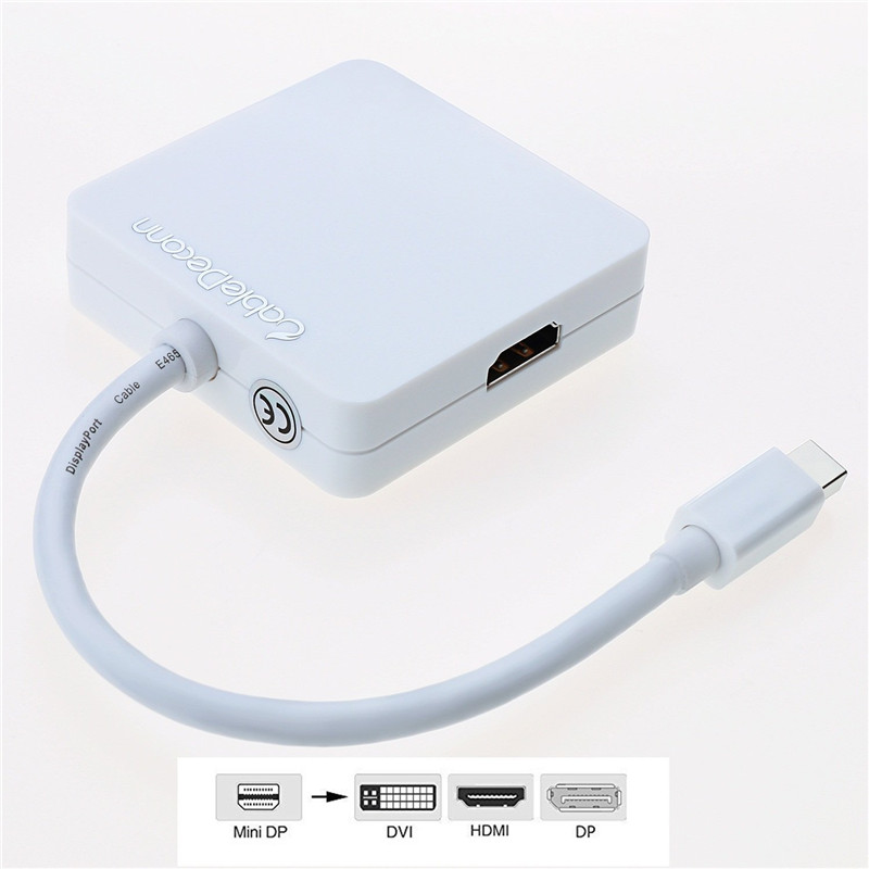 振德 CableDeconn MiniDisplayPort转DP/HDMI/DVI三合一转换器