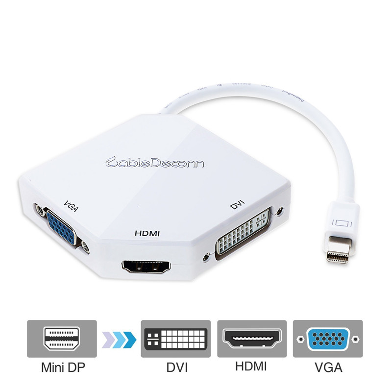 振德 CableDeconn MiniDisplayPort转VGA/HDMI/DVI三合一转换器