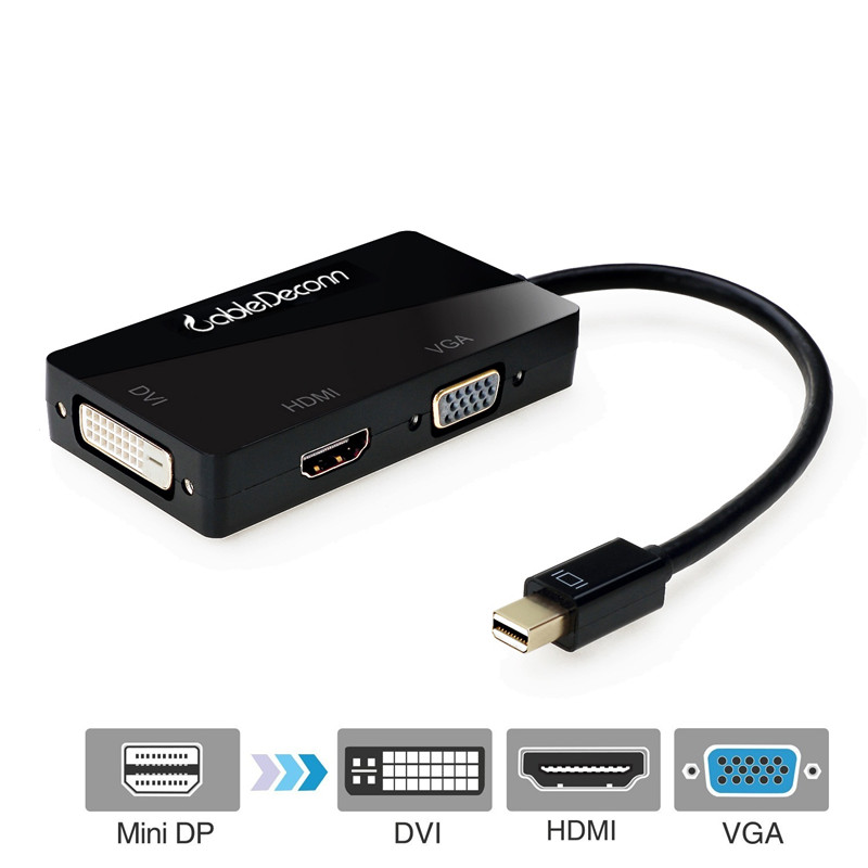 振德 CableDeconn  MiniDisplayPort转VGA/HDMI/DVI三合一转换器