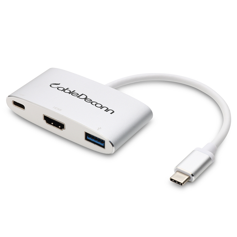 振德 CableDeconn USB3.1TypeC转USB3.0+HDMI+USB3.1转换线 铝壳