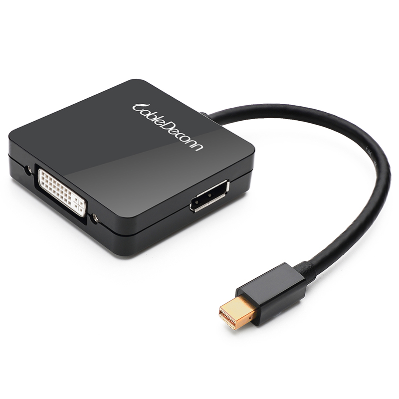 振德 CableDeconn 雷电Sufacepro三合一mini dp转DVI HDMI DP 高清音视频转接线