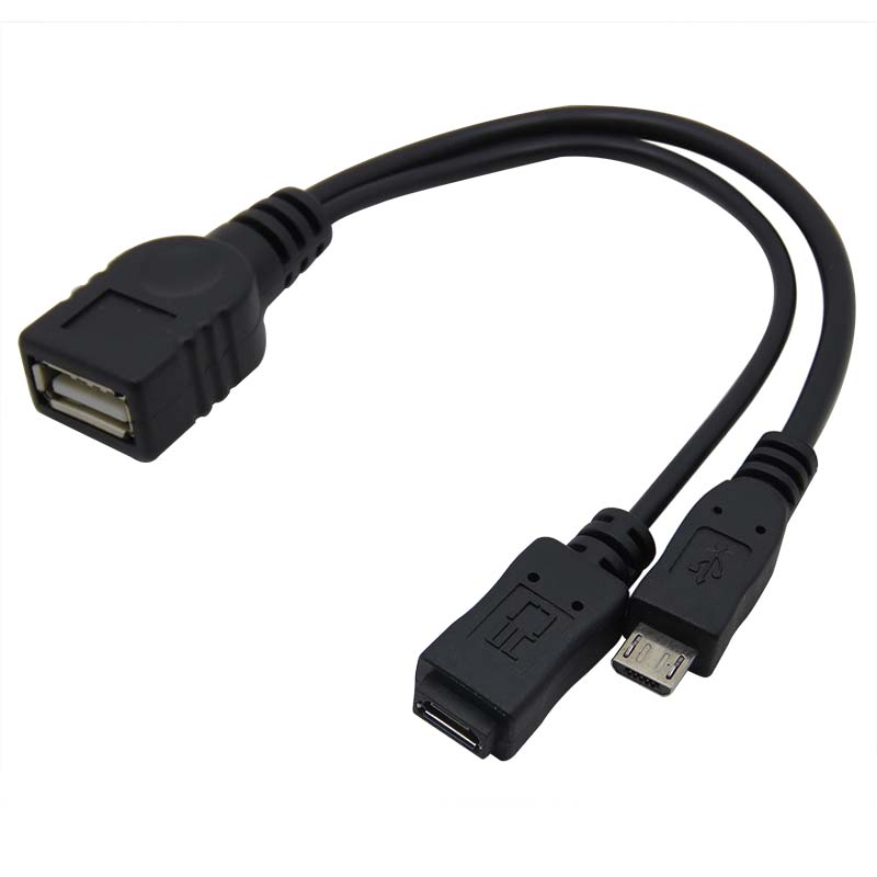 振德 CableDeconn Micro USB转USB母OTG Host数据线 带供电线