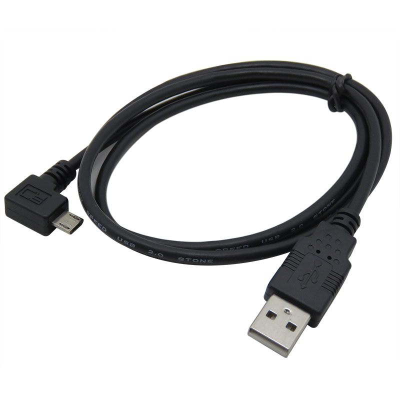 振德 CableDeconn micro usb 转usb线 手机充电线 左弯micro usb 线 1米