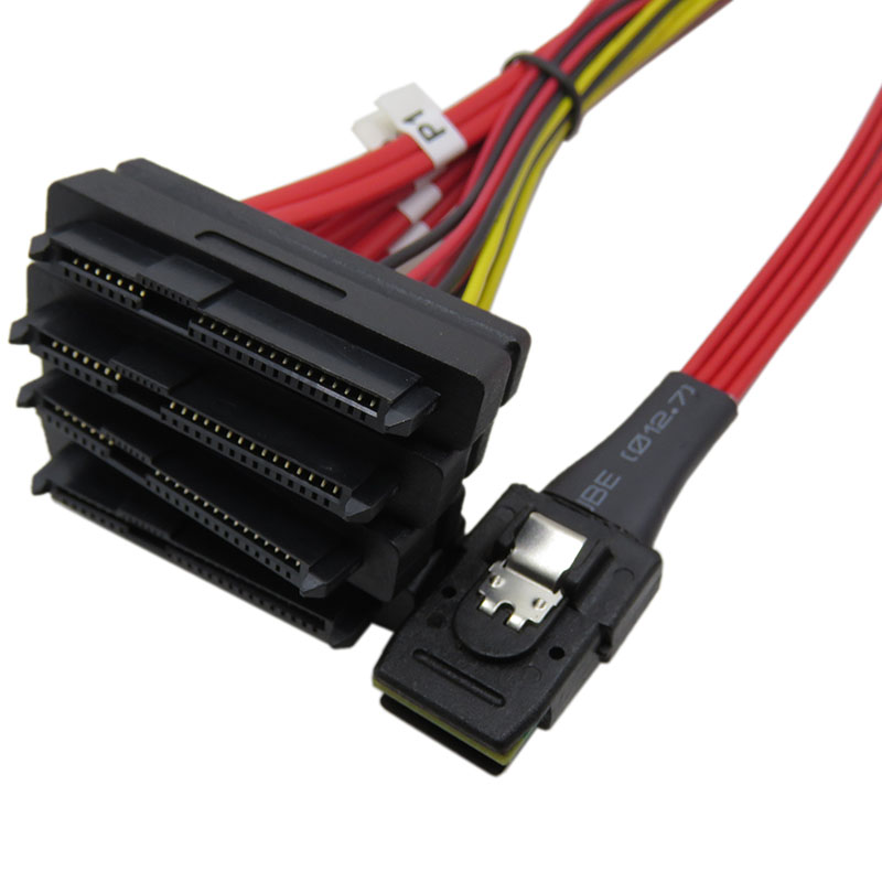 振德 CableDeconn Mini SAS 36P SFF-8087 4i 转 4*SFF-8482 SAS29电脑硬盘服务器转换线