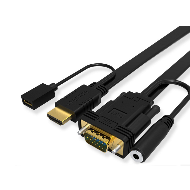 振德 CableDeconn HDMI转VGA 带音频高清转接线 电视显示器投影仪线