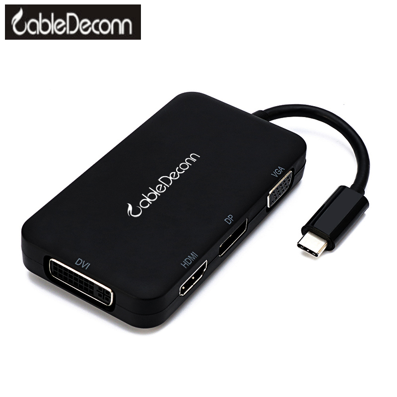 振德 CableDeconn 4合1 type c 转vga+hdmi+DVI+DP接口显示转换器线