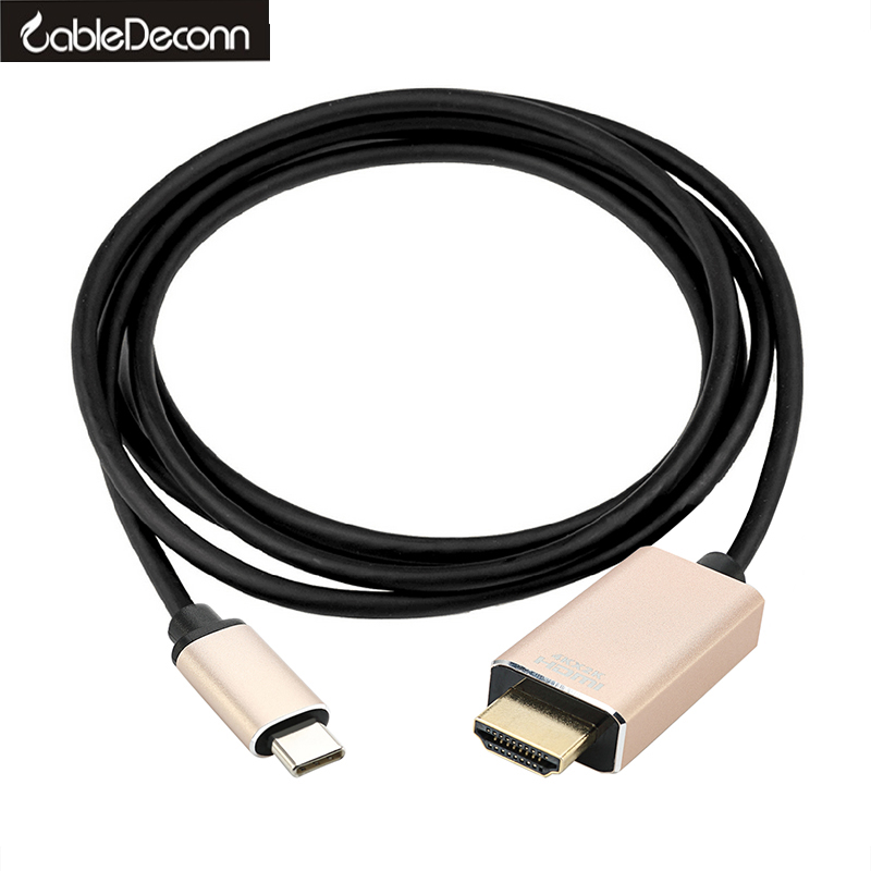 振德 CableDeconn type c 转HDMI 公对公高清转接线 电脑转电视显示器