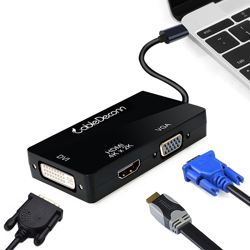 振德 CableDeconn Type C to DVI/ HDMI 4K/VGA三合一转接线