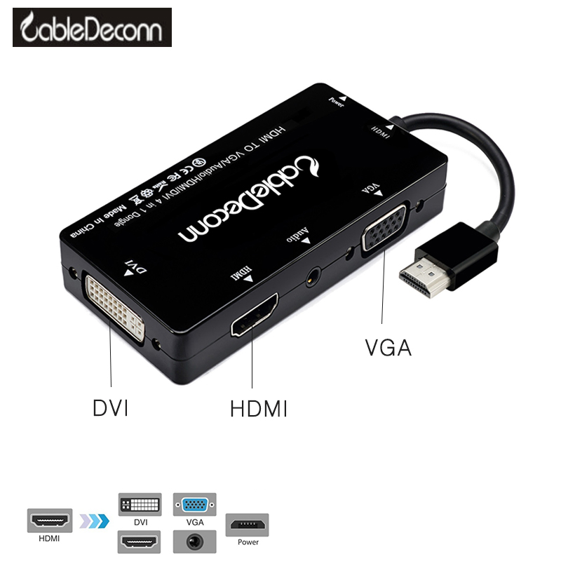 振德CableDeconn HDMI转VGA/HDMI/DVI/Audio四合一 转换器