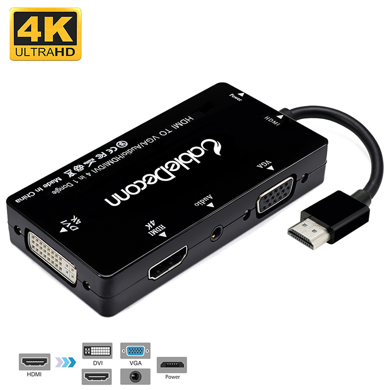 振德 CableDeconn HDMI 转DVI/HDMI/VGA/Audio 四合一 转换器