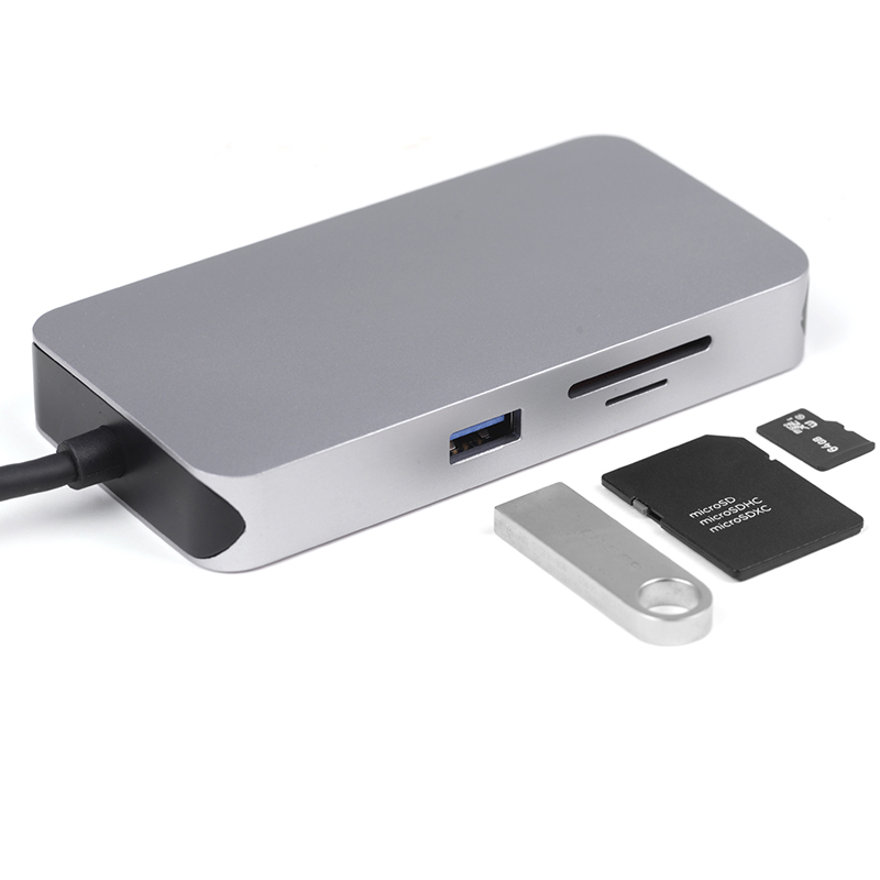 Type C to HDMI+RJ45+USBX4+PD 铝壳06