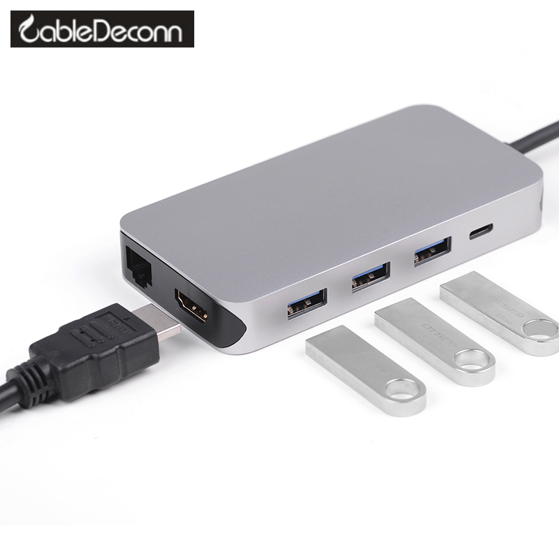 Type C to HDMI+RJ45+USBX4+PD 铝壳05