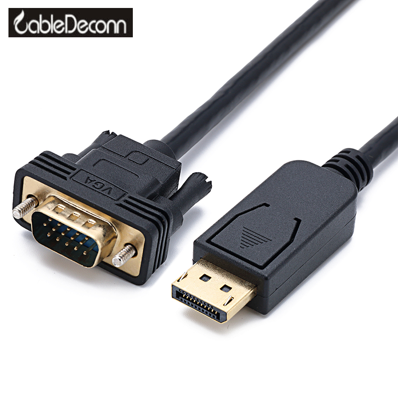 振德 CableDeconnDisplayport 转VGA公对公 大DP 转 VGA 高清电脑电视投影转接线