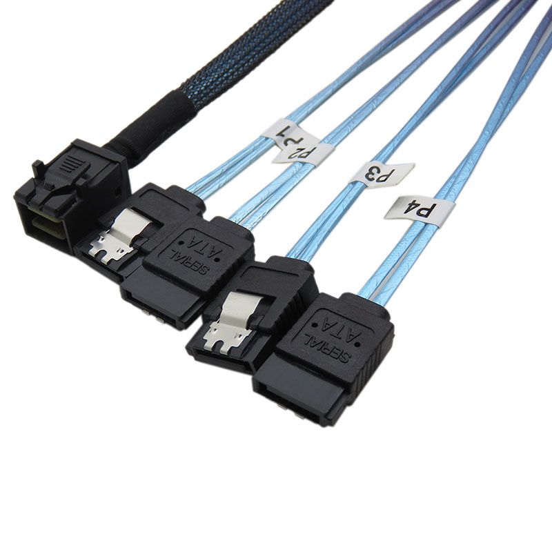 振德 CableDeconnMini SAS HD36P SFF-8643对4*SATA 7P硬盘数据服务器传输线