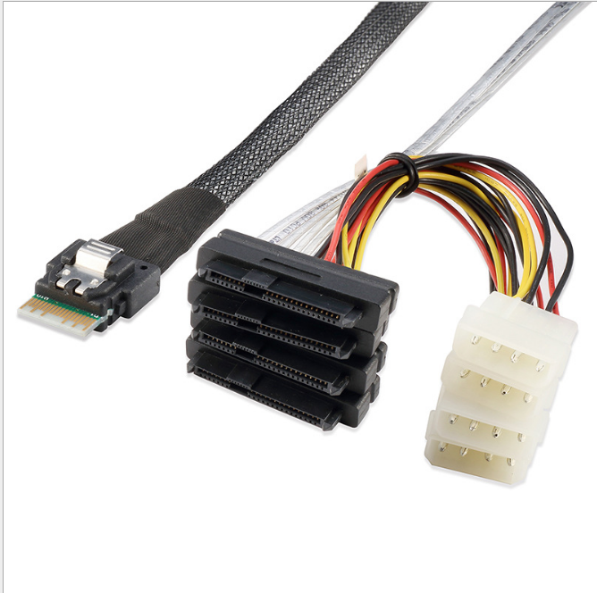 振德 CableDeconnSlim sas 38P SFF-8654转Mini sas 29P SFF-8482电脑服务器阵列线