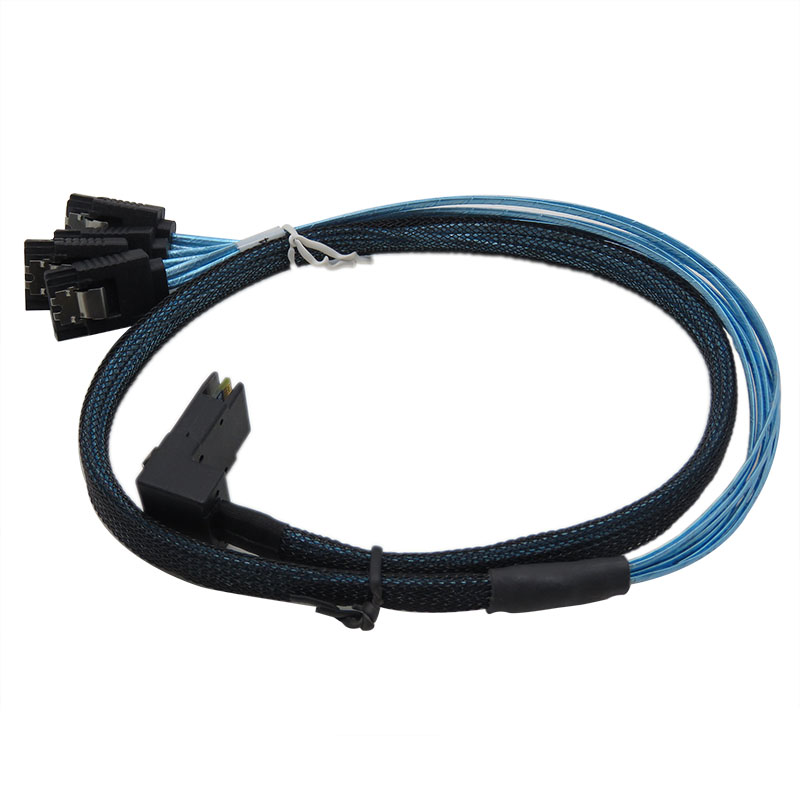 振德 CableDeconn MINI SAS 36P 90度弯头L 型 对4*sata服务器电脑传输线