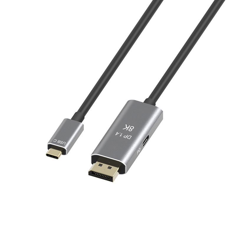 振德 CableDeconn 厂家适用于Type C转 Displayport+PD充电口 8K 1.4高清视频转接线