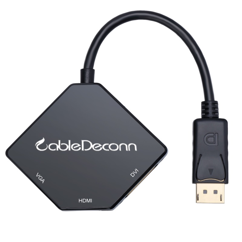 振德 CableDeconn DP转VGA/HDMI/DVI三合一转换器 眼镜蛇